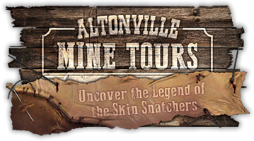 Altonville Mine Tours: The legend of the Skin Snatchers logo