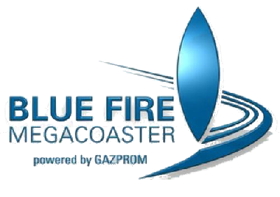 blue fire Megacoaster logo