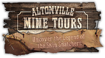 Altonville Mine Tours: The legend of the Skin Snatchers logo
